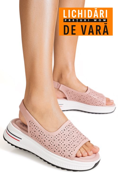 Sandale roz piele naturala tpc6034