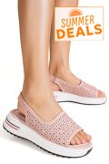 SANDALE ROZ PIELE NATURALA TPC6034