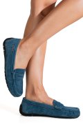 MOCASINI ALBASTRI PIELE NATURALA INTOARSA G10-A01-1