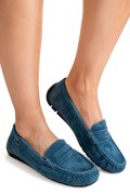 MOCASINI ALBASTRI PIELE NATURALA INTOARSA G10-A01-1