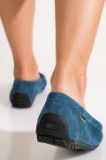 MOCASINI ALBASTRI PIELE NATURALA INTOARSA G10-A01-1