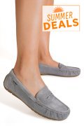 MOCASINI GRI PIELE NATURALA INTOARSA G10-A01-1