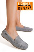 MOCASINI GRI PIELE NATURALA INTOARSA G10-A01-1