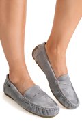 MOCASINI GRI PIELE NATURALA INTOARSA G10-A01-1
