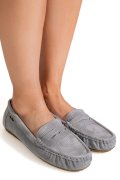 MOCASINI GRI PIELE NATURALA INTOARSA G10-A01-1