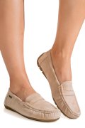 MOCASINI BEJ PIELE NATURALA INTOARSA G10-A01-1