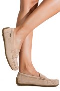 MOCASINI BEJ PIELE NATURALA INTOARSA G10-A01-1