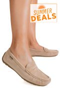 MOCASINI BEJ PIELE NATURALA INTOARSA G10-A01-1