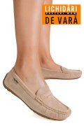 MOCASINI BEJ PIELE NATURALA INTOARSA G10-A01-1