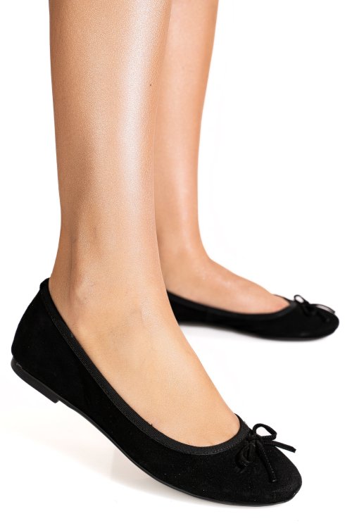 Balerini negri piele naturala intoarsa 2s77045ven