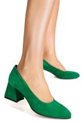 PANTOFI VERDE INCHIS PIELE NATURALA INTOARSA 5S77003