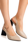 PANTOFI BEJ PIELE NATURALA 5S77726B