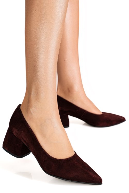 Pantofi visinii piele naturala intoarsa 5s77002