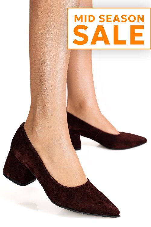 Pantofi visinii piele naturala intoarsa 5s77002