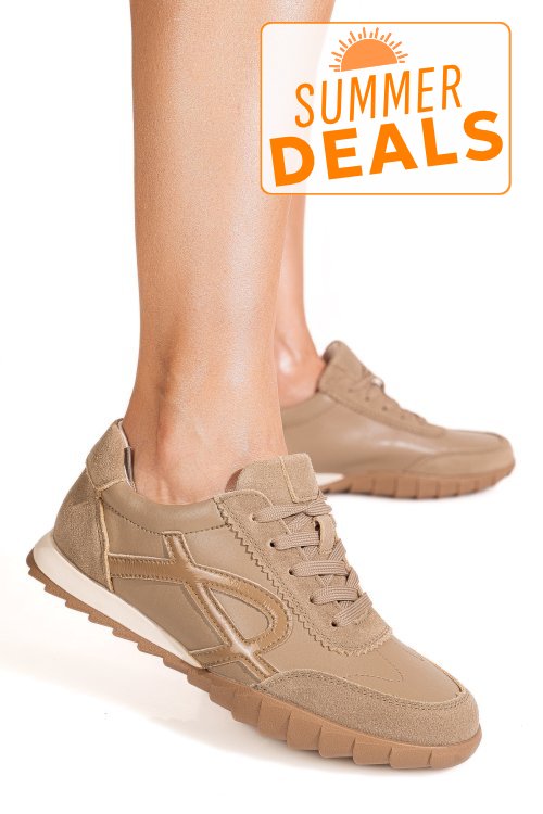 Pantofi sport khaki piele naturala fsp002-537