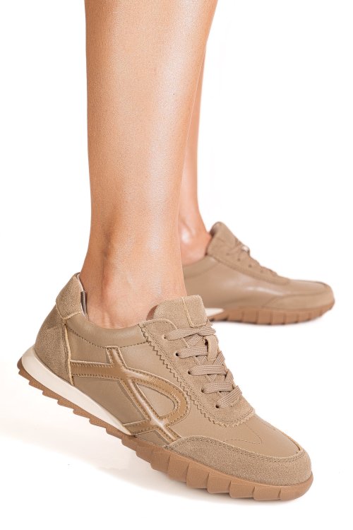 Pantofi sport khaki piele naturala fsp002-537