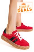 PANTOFI SPORT ROSII PIELE NATURALA INTOARSA FSP002501
