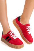 PANTOFI SPORT ROSII PIELE NATURALA INTOARSA FSP002501