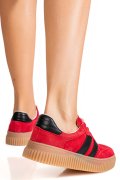 PANTOFI SPORT ROSII PIELE NATURALA INTOARSA FSP002501