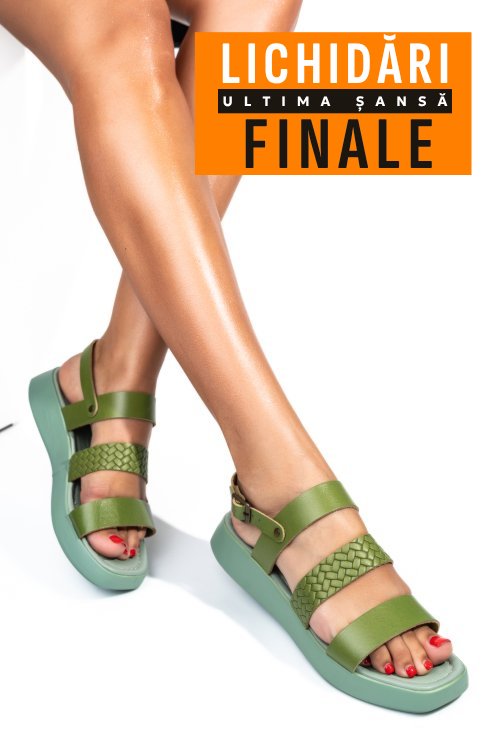 Sandale verzi piele naturala ipcbz-017