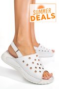 SANDALE ALBE PIELE NATURALA 1PC512