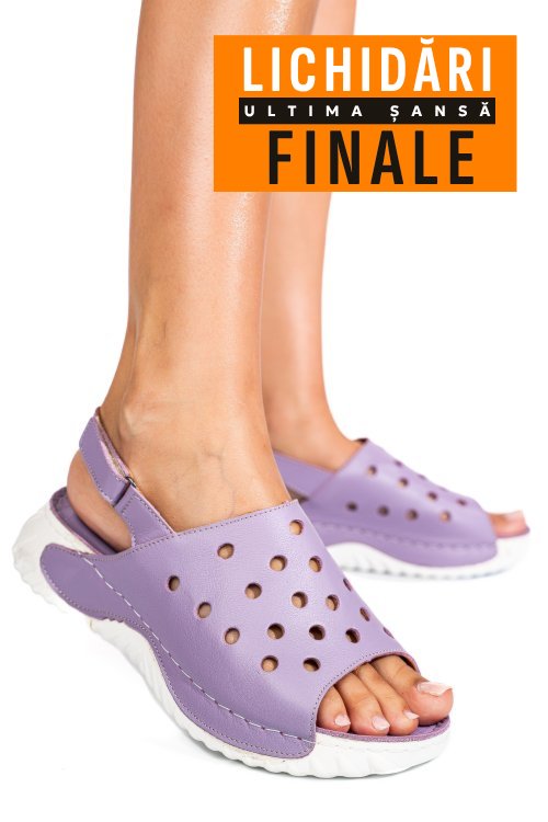 Sandale mov piele naturala 1pc512