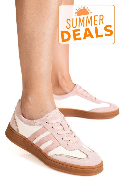 Pantofi sport roz piele naturala intoarsa fpc002559