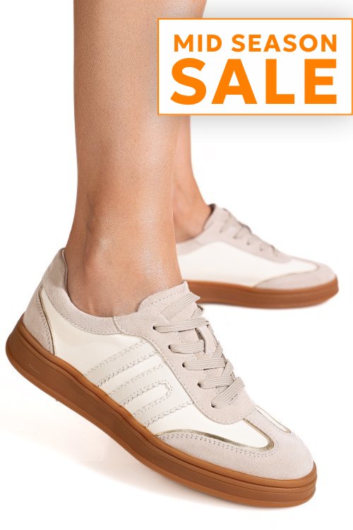 Pantofi sport bej piele naturala intoarsa fpc002559