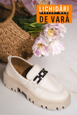 MOCASINI CREM PIELE NATURALA IPCBM018B