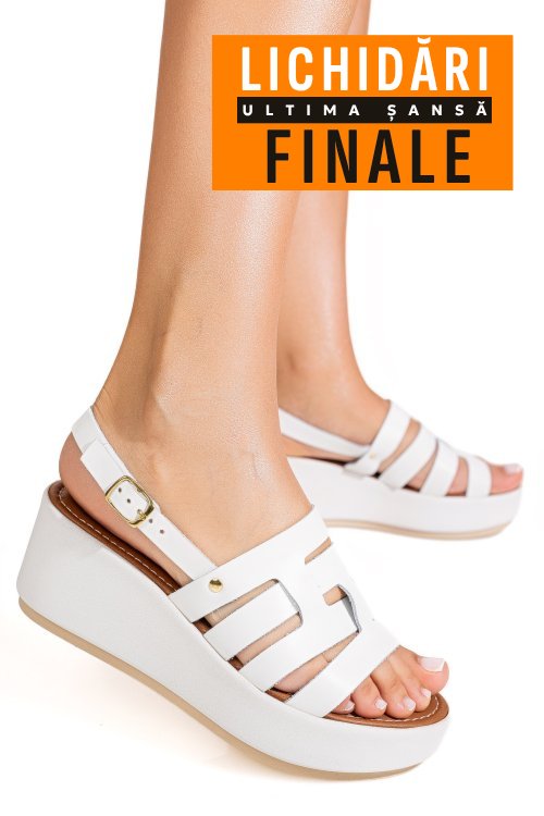 Sandale albe piele naturala brindisi