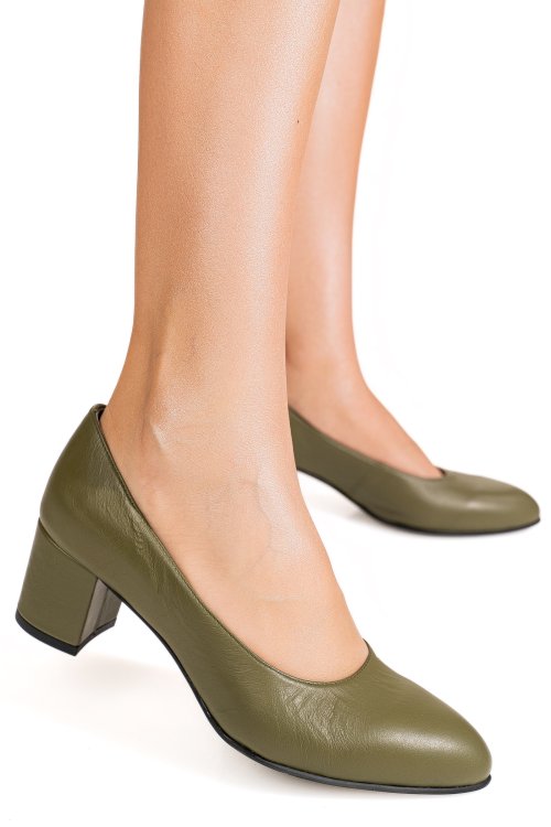 Pantofi olive piele naturala 1s77500b