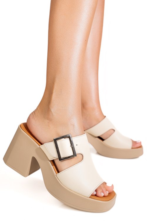 Sandale bej piele naturala apckd7060