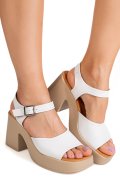 SANDALE ALBE PIELE NATURALA APCKD7010