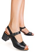 SANDALE NEGRE PIELE NATURALA APCKD6000