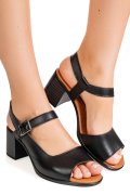 SANDALE NEGRE PIELE NATURALA APCKD6000