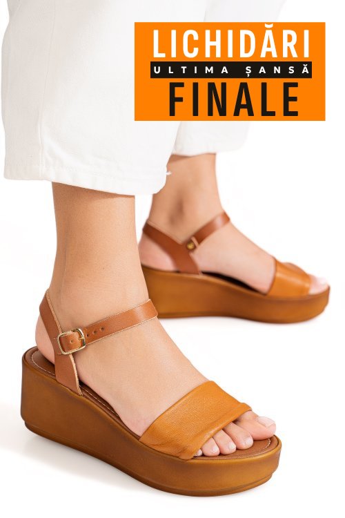 Sandale maro piele naturala rs77omatgr