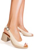 SANDALE BEJ PIELE NATURALA APCKD6850