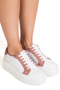 PANTOFI SPORT DAMA PIELE NATURALA ALB NUDE 3S77001