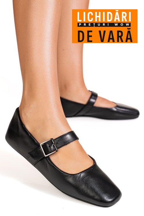 Pantofi negri piele naturala ts77im-a612