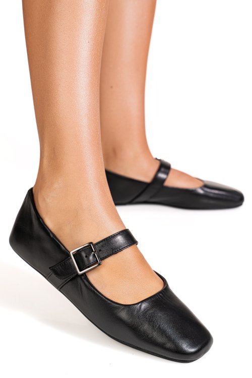 Pantofi negri piele naturala ts77im-a612