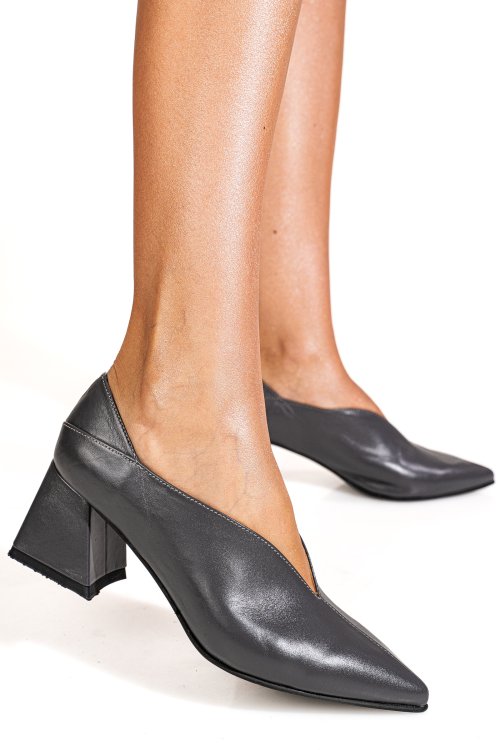 Pantofi gri piele naturala 1s77666