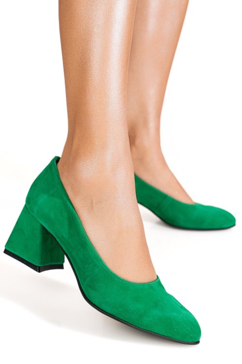 Pantofi verzi piele naturala intoarsa 5s77003