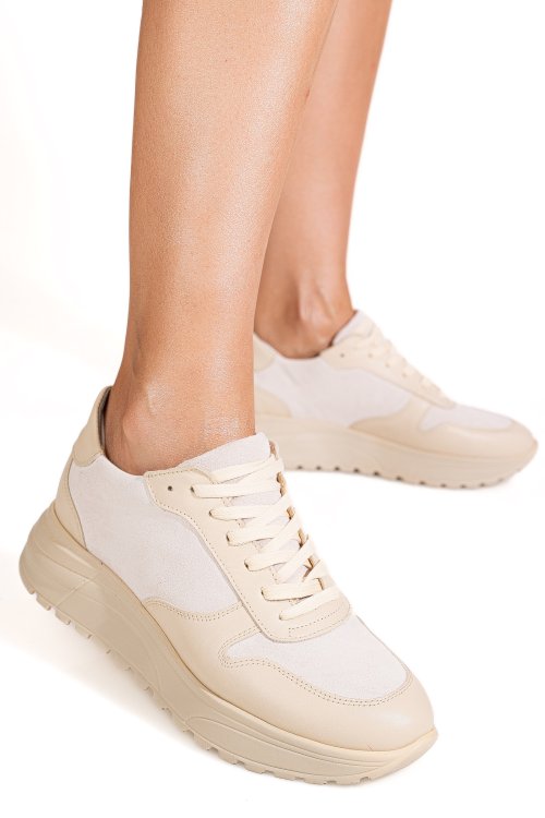 Pantofi sport bej piele naturala 3s77026