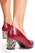 PANTOFI BORDO TOC SNK PIELE NATURALA MOSA