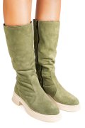 CIZME KHAKI PIELE NATURALA INTOARSA 8S7708