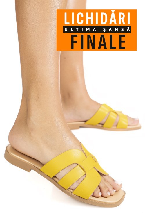 Papuci galbeni piele naturala 1sp1htj