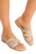PAPUCI BEJ PIELE NATURALA INTOARSA 1SP1HTJ