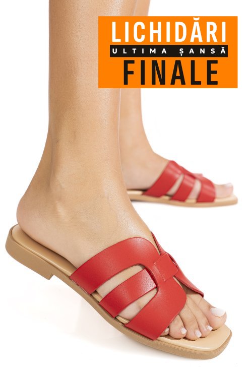Papuci rosii piele naturala 1sp1htj