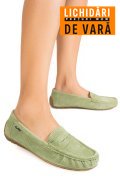 MOCASINI VERZI PIELE NATURALA INTOARSA G10-A01-1