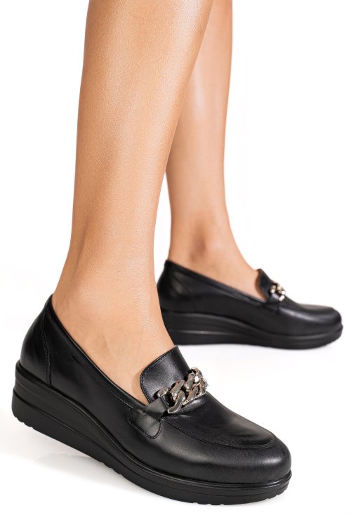 Pantofi negri piele naturala 1s77299